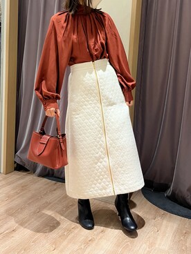 「Te chichi CLASSIC（テチチクラシック）のアイテム（トップス）」を使った、yoriさん（レディース・155cm）の秋コーディネート