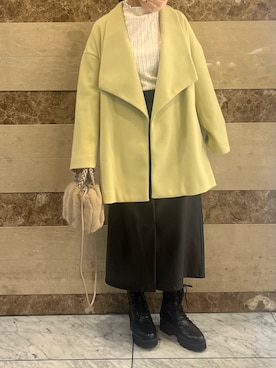 「イエローコーデ」｜「アイテム（その他アウター）」を使った、yoriさん（レディース・155cm）の秋コーディネート