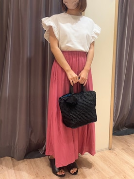 「Te chichi（テチチ）のアイテム（ショルダーバッグ）」を使った、yoriさん（レディース・155cm）の春コーディネート