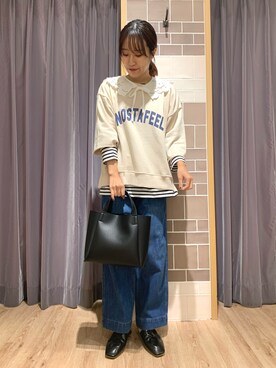 「テチチ(Te chichi)」｜「アイテム（スウェット）」を使った、yoriさん（レディース・155cm）の秋コーディネート