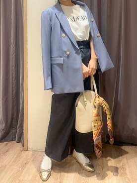 「Te chichi（テチチ）のアイテム（テーラードジャケット）」を使った、yoriさん（レディース・155cm）の春コーディネート