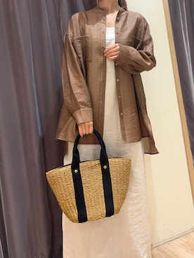 「Te chichi（テチチ）のレーヨンリネンキャミワンピース（ワンピース）」を使った、yoriさん（レディース・155cm）の夏コーディネート