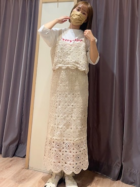 「春カラー」｜「アイテム（その他トップス）」を使った、yoriさん（レディース・155cm）の春コーディネート