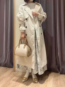 「Te chichi（テチチ）のアイテム（トレンチコート）」を使った、yoriさん（レディース・155cm）の春コーディネート