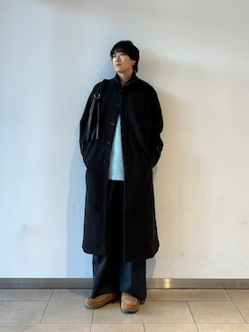 「SENSE OF PLACE by URBAN RESEARCH（センスオブプレイスバイアーバンリサーチ）のアイテム（ステンカラーコート）」を使った、taiseiさん（メンズ・175cm）の冬コーディネート