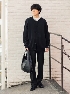 「SENSE OF PLACE by URBAN RESEARCH（センスオブプレイスバイアーバンリサーチ）のフェイクレザーマルシェバッグ（トートバッグ）」を使った、taiseiさん（メンズ・174cm）の秋コーディネート