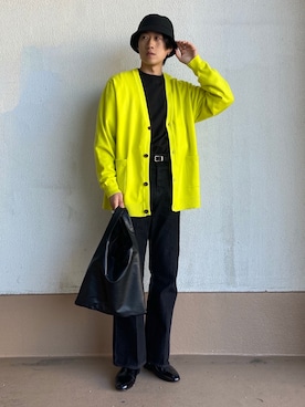 「SENSE OF PLACE by URBAN RESEARCH（センスオブプレイスバイアーバンリサーチ）のフェイクレザーマルシェバッグ（トートバッグ）」を使った、taiseiさん（メンズ・174cm）の冬コーディネート