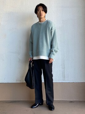 「SENSE OF PLACE by URBAN RESEARCH（センスオブプレイスバイアーバンリサーチ）のフェイクレザーマルシェバッグ（トートバッグ）」を使った、taiseiさん（メンズ・174cm）の冬コーディネート