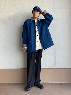 「アイテム（カバーオール）」を使った、taiseiさん（メンズ・174cm）の冬コーディネート