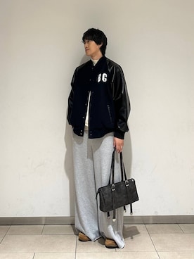 「SENSE OF PLACE by URBAN RESEARCH（センスオブプレイスバイアーバンリサーチ）のFLスクエアボストンバッグ（ボストンバッグ）」を使った、taiseiさん（メンズ・175cm）の冬コーディネート