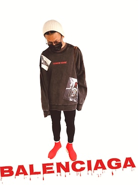 「BALENCIAGA」｜「アイテム（スウェット）」を使った、little1984さん（メンズ・168cm）の夏コーディネート