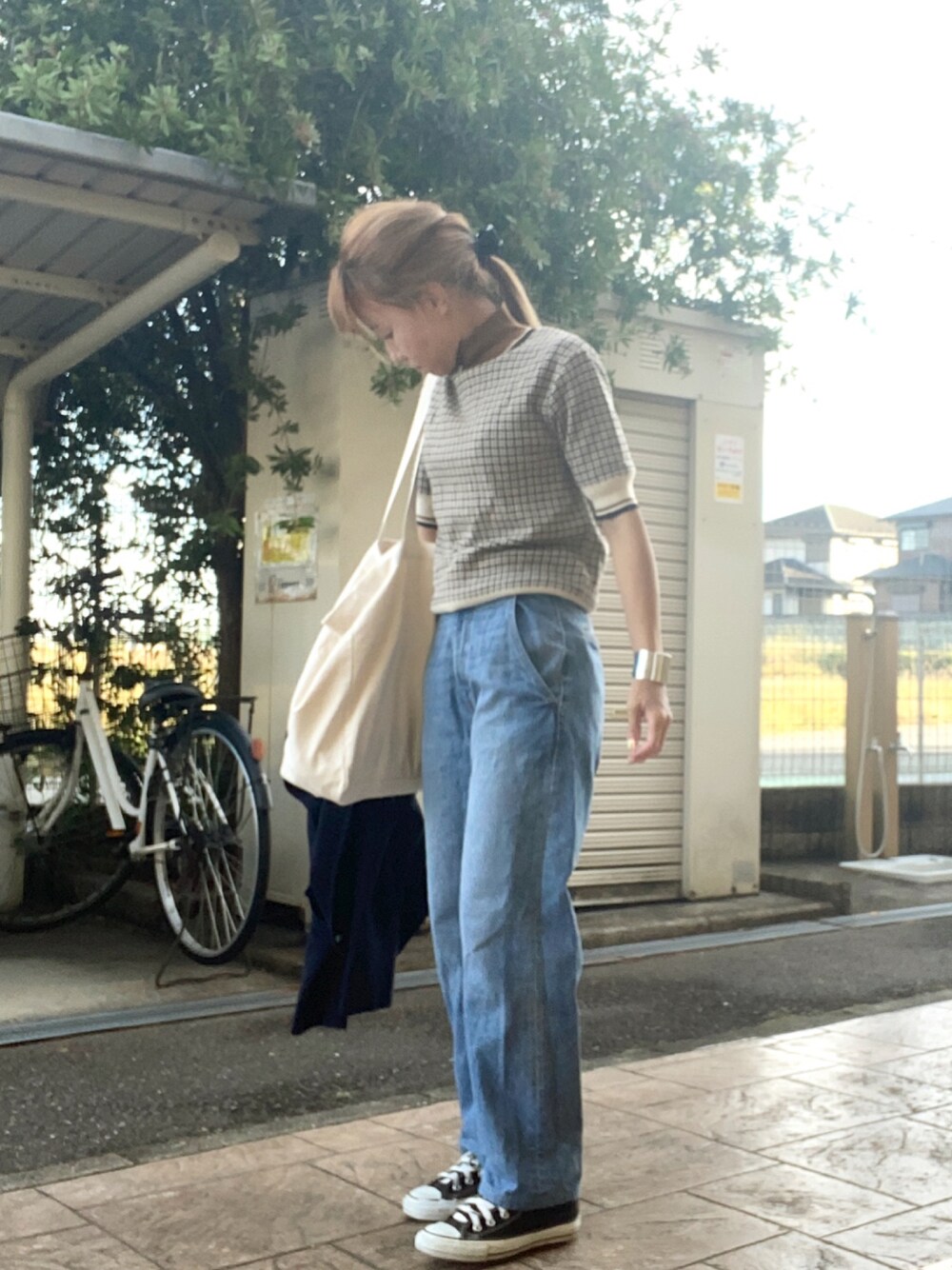 Ameri（アメリ）の「OLDEN PLAID KNIT（ニット/セーター）」 - WEAR