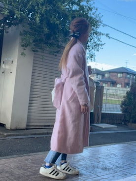 「one after another NICE CLAUP（ワンアフターアナザーナイスクラップ）のアイテム（チェスターコート）」を使った、いく☆さん（レディース・153cm）の春コーディネート