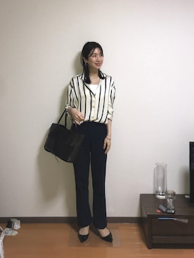 「theory（セオリー）のアイテム（パンツ）」を使った、choeさん（レディース・163cm）の春コーディネート