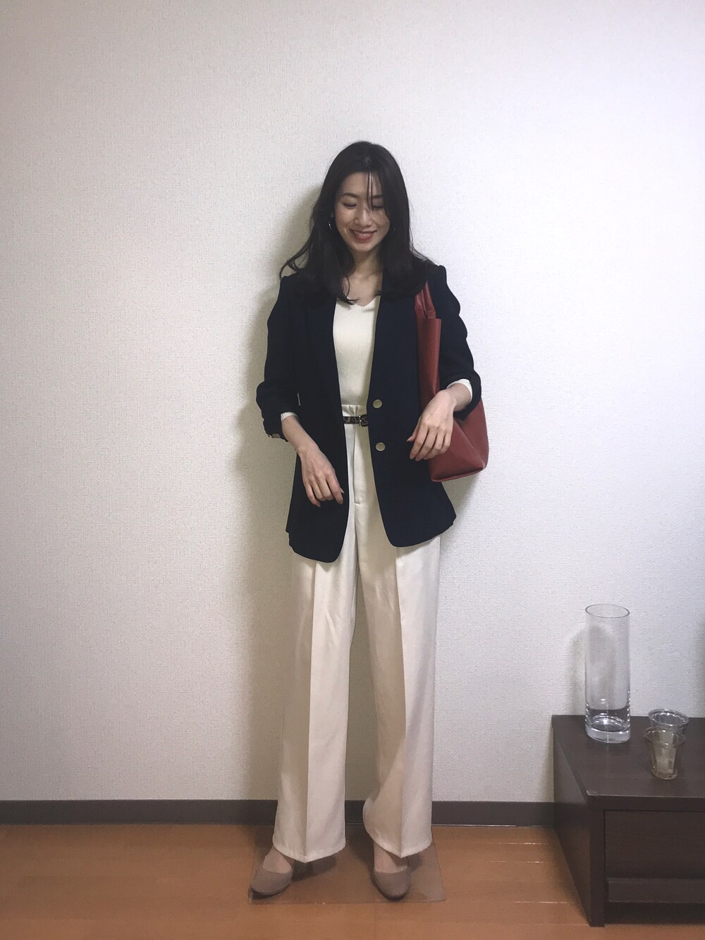 「ebureのアイテム（ジャケット/アウター、ブルー系）」を使った、choeさん（レディース・163cm）の秋コーディネートの1枚目の写真