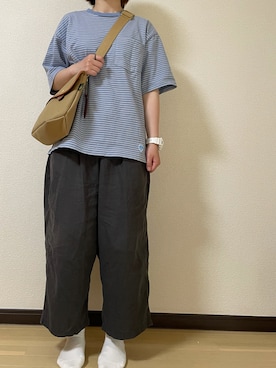 「ORCIVAL（オーシバル）の【ORCIVAL/オーシバル】ハイカウントポケットTEE（＃RC-9166)（Tシャツ/カットソー）」を使った、Ysmさん（レディース・157cm）の夏コーディネート