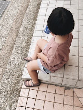 「いいね、save、フォローお願いします🤑」｜ :  :  い ろ  :  : さん（キッズ・110cm）の夏コーディネート