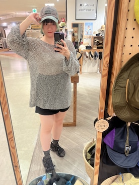 「14+（イチヨンプラス）のアイテム（帽子）」を使った、みんさん（レディース・155cm）の夏コーディネート