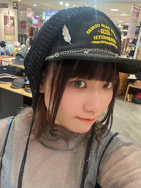 「14+（イチヨンプラス）のアイテム（キャップ）」を使った、みんさん（レディース・155cm）の春コーディネート