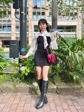 「LIPSERVICE（リップサービス）のアイテム（ワンピース/ドレス）」を使った、小鳥りここさん（レディース・159cm）の夏コーディネート