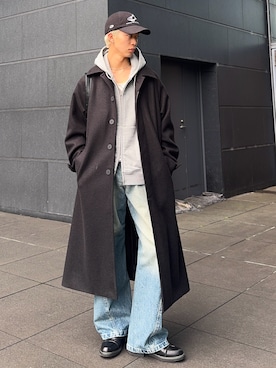 「アイテム（ステンカラーコート）」を使った、たき さん（メンズ・170cm）の秋コーディネート