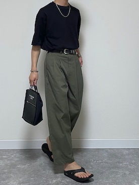 「RUUBON（ルーボン）のアイテム（その他パンツ）」を使った、たき さん（メンズ・170cm）の夏コーディネート