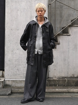 「スラックスパンツ」｜たき さん（メンズ・170cm）の冬コーディネート