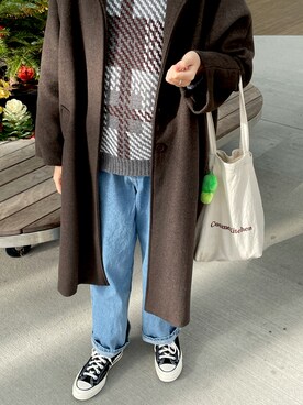 「sakishimatokyo（サキシマトーキョー）のアイテム（ニット/セーター）」を使った、　くるぼっくるさん（レディース・159cm）の冬コーディネート