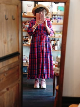 「ぽっちゃり、夏」｜「アイテム（帽子）」を使った、しゅう。さん（レディース・153cm）の夏コーディネート