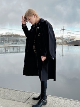 「JUNRED（ジュンレッド）のアイテム（トレンチコート）」を使った、MASAYA    さん（メンズ・177cm）の冬コーディネート
