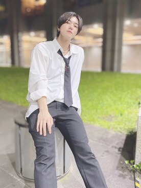 「韓国コーデ」｜「アイテム（フォーマルスーツ/小物）」を使った、MASAYA    さん（メンズ・177cm）の夏コーディネート