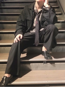 「UNITED ARROWS（ユナイテッドアローズ）のアイテム（ドレスシューズ）」を使った、MASAYA    さん（メンズ・177cm）の冬コーディネート