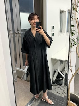 「アイテム（シャツワンピース）」を使った、undixcors_officialさん（骨格ウェーブ・レディース・162cm）の春コーディネート