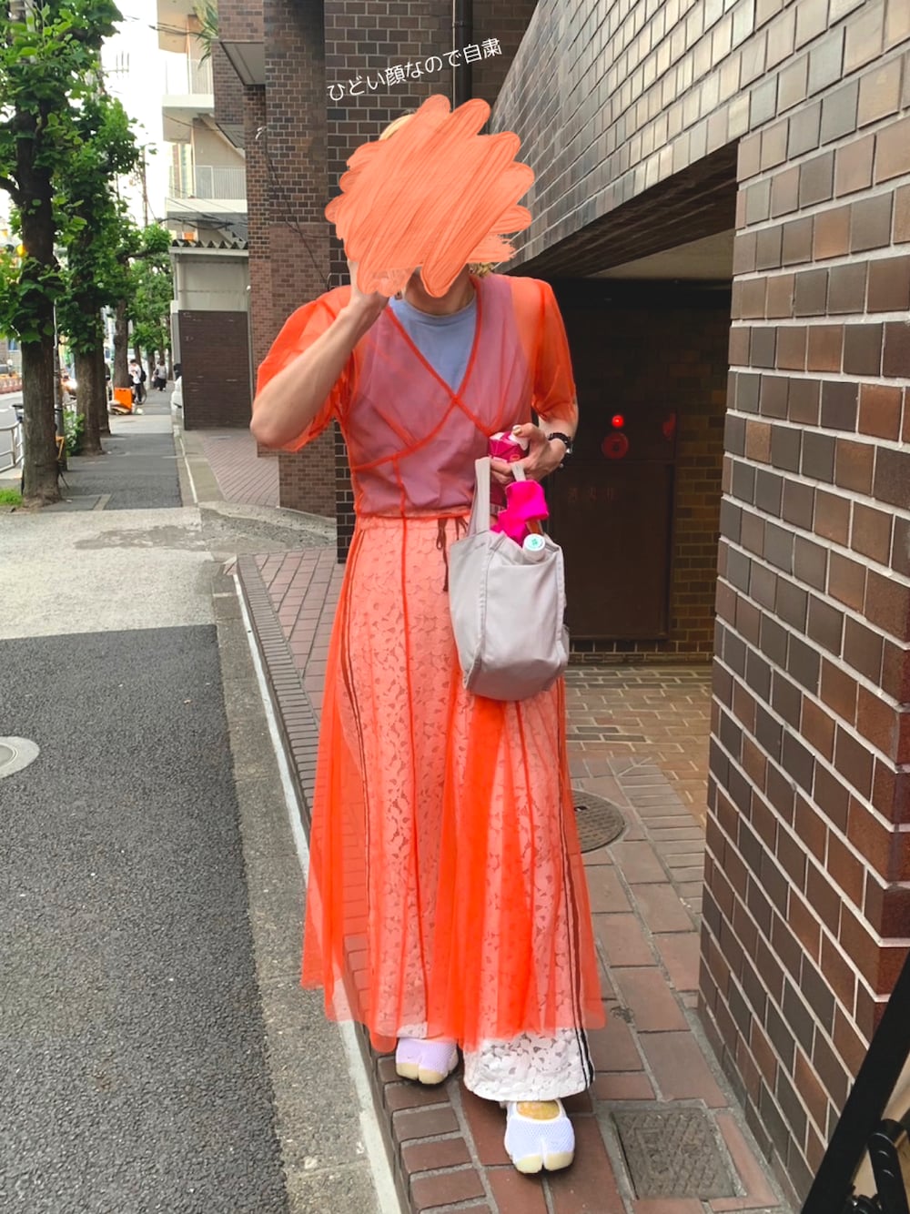「jouetieのアイテム（ワンピース、オレンジ系）」を使った、natsu_iaii___さん（レディース・158cm）の夏コーディネートの1枚目の写真
