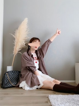 「アイテム（チョーカー）」を使った、ぱぴさん（レディース・152cm）の秋コーディネート