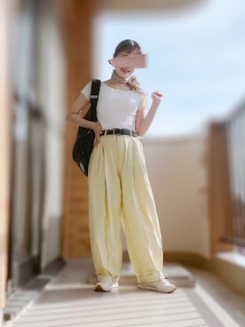 「アイテム（マフラー）」を使った、ぱぴさん（レディース・152cm）の夏コーディネート