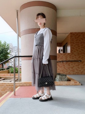 「アイテム（イヤリング）」を使った、ぱぴさん（レディース・152cm）の秋コーディネート