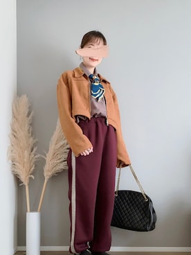 「アイテム（ストール/ショール）」を使った、ぱぴさん（レディース・152cm）の秋コーディネート