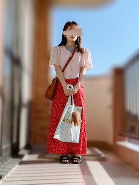 「花柄スカート」｜ぱぴさん（レディース・152cm）の秋コーディネート