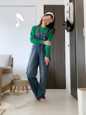 「ヘアバンド」｜「アイテム（オールインワン・サロペット）」を使った、ぱぴさん（レディース・152cm）の夏コーディネート
