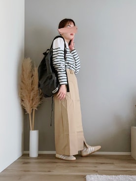 「アイテム（バックパック/リュック）」を使った、ぱぴさん（レディース・152cm）の秋コーディネート