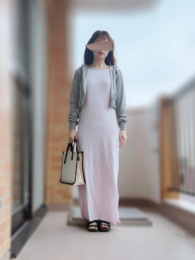 「アイテム（ワンピース、ピンク系）」を使った、ぱぴさん（レディース・152cm）の秋コーディネート