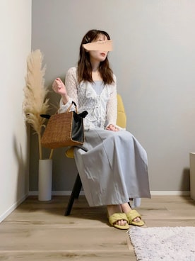 「アイテム（かごバッグ）」を使った、ぱぴさん（レディース・152cm）の秋コーディネート