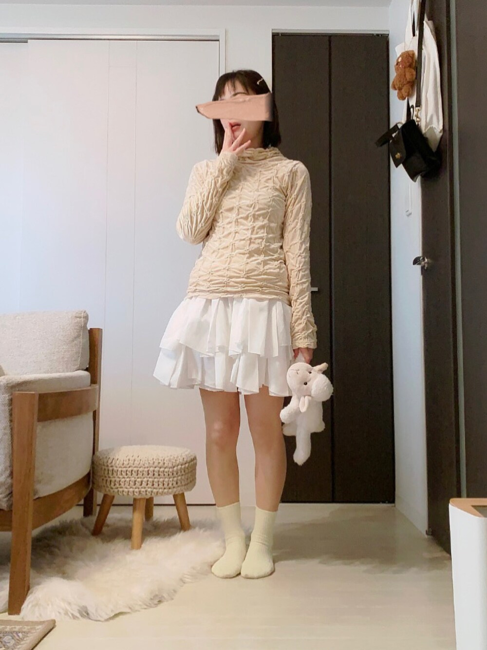 Ray BEAMS / ベロア シャーリング ハイネック プルオーバー Ray BEAMS（レイビームス）の「Ray BEAMS / ベロア シャーリング