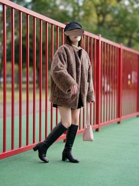 「アイテム（キャスケット）」を使った、ぱぴさん（レディース・152cm）の春コーディネート