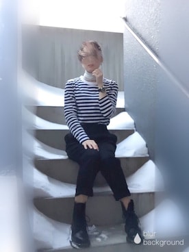 「DIESEL（ディーゼル）のアイテム（アナログ腕時計）」を使った、ぱぴさん（レディース・152cm）の冬コーディネート