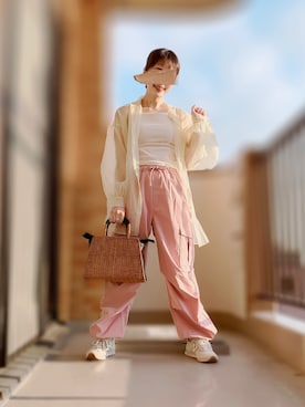 「アイテム（カーゴパンツ）」を使った、ぱぴさん（レディース・152cm）の秋コーディネート