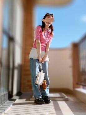 「アイテム（ポロシャツ）」を使った、ぱぴさん（レディース・152cm）の秋コーディネート