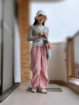 「アイテム（カーゴパンツ）」を使った、ぱぴさん（レディース・152cm）の秋コーディネート