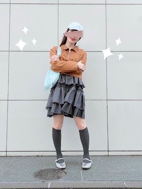 「靴下屋（クツシタヤ）のアイテム」を使った、ぱぴさん（レディース・152cm）の春コーディネート